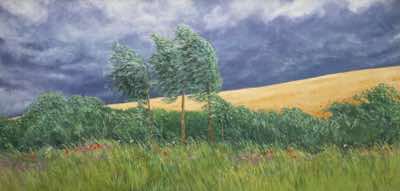 Claire Patricia Halliday - Gathering Storm - acrylic on board - 35 x 66cm - €575