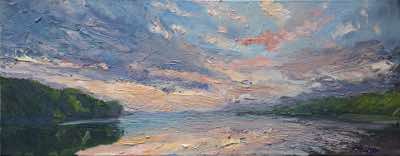 Fiona Power - Inner Estuary, Durrus - oil on canvas - 20 x 50 cm - €600
