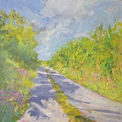 Fiona Power - Road to the Sea - oil on canvas - 41 x 41 cm - €900