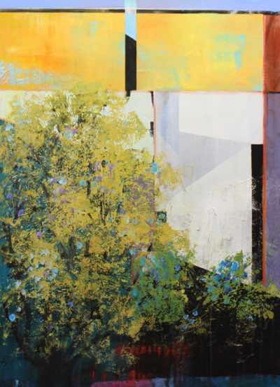 Angela Fewer - Arrival - acrylic & collage on canvas - 86 x 61 cm - €1800