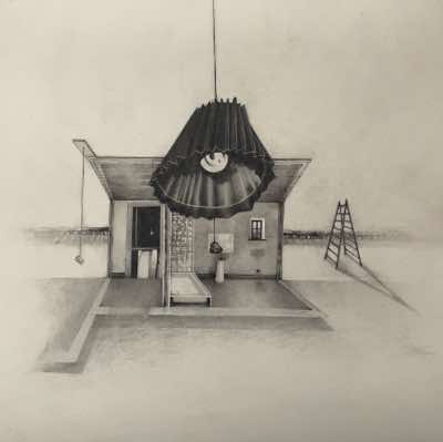 Johanna Connor - A-Frame - Clutch pencil on Waterford paper - Framed 50 x 50 cm - €920
