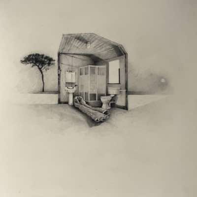 Johanna Connor - Rugged - Clutch pencil on Waterford paper - Framed 50 x 50 cm - €920