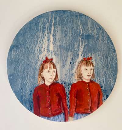 Mary Galvin - The Firestarters - acrylic on canvas - 30 cm tondo - €750