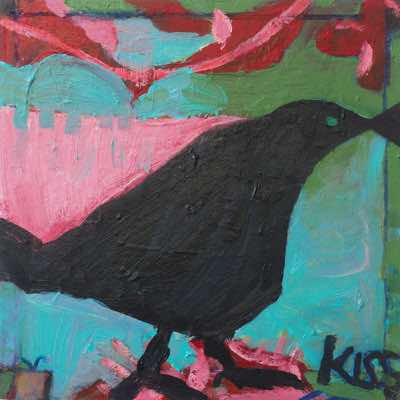 Catherine Weld - Kiss - acrylic on board - 30 x 30 cm - €490