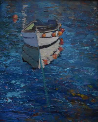 Fiona Power - Waiting for Summer, Colla Pier - acrylic pn paper - 29 x 34 cm - €370