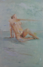 LESLEY COX - Nude I - oil on canvas paper - 46 x 35 cm - €200