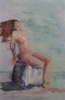 LESLEY COX - Nude IV - oil on canvas paper - 46 x 35 cm - €300