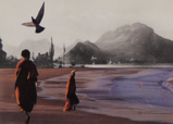 PENNY DIXEY ~ Birdsong - mixd media - 26 x 29 cm - €150