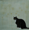YOKO AKINO ~ 55Hz Silently Listening- oil on canvas - 20 x 20 cm - €380