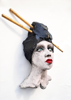 AYELET LALOR - Golden Chopsticks- ceramic, acrylic, wood - 24 x 21 x11 cm - €450