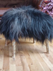 ALISON OSPINA - Black sheepskin footstool - 32 x 30 x 39 - €320 SOLD