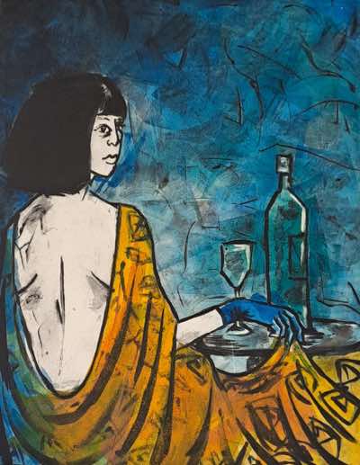 Ayelet Lalor - Melancholy 2 - framed carborundum - 47 x 37 cm - €350