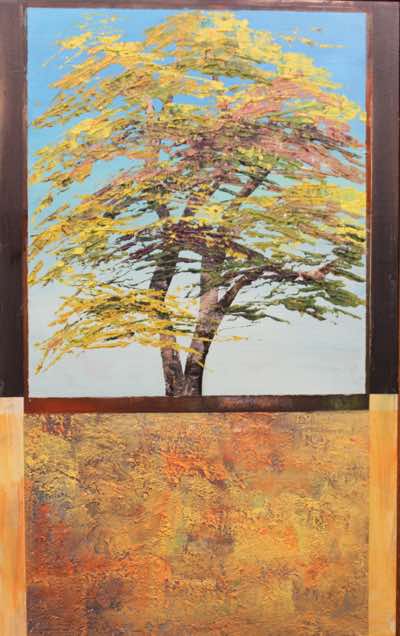 Angela Fewer - Alone in all it's Glory - acrylic & plaster on board - 62 x 40 - €1200