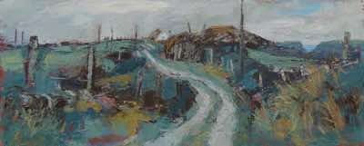 Christine Thery - A Patch of Blue that islanders call the sea - Oil on canvas - 50 x 120 cm - €2,500