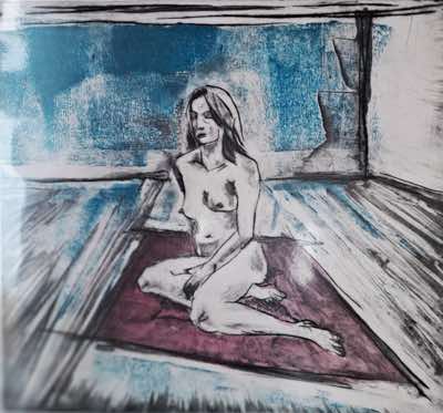 Ayelet Lalor - The Model - drypoint & mono print varied edition - 27 x 27 cm - €180