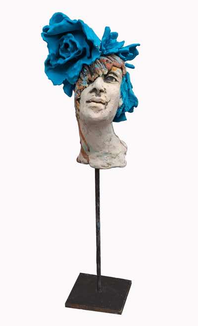 Ayelet Lalor - Bouquet - ceramic, artifical flowers, jesmonite, steel - 51 x 16 x 13 cm - €600