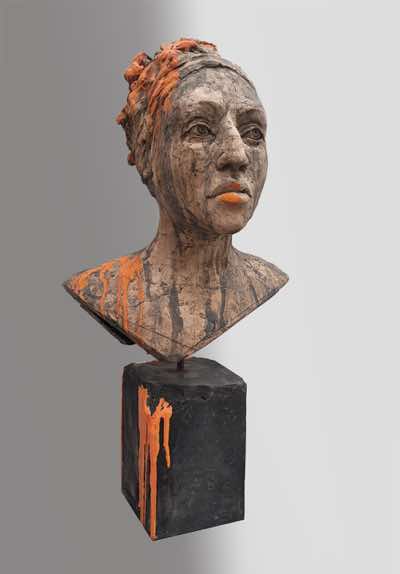 Ayelet Lalor - Splash of Colour - ceramic, jesmonite, steel, cement - 67 x 36 x 38 cm - €2400
