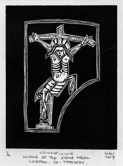 Brian Lalor - Crucifixion of Stowe Missal - 1 of 10 - linocut - 30 x 21 cm - €200