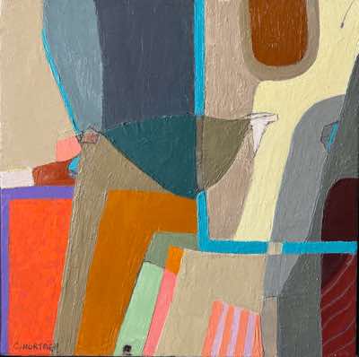 Caroline Murtagh - Off Ramp - oil and graphite on linen - 32 x 32 cm - €475