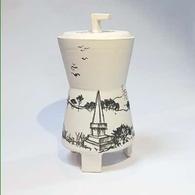Eve & Brian Lalor - Coronation Pantation Jug - handpainted stoneware - €220