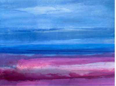 Donna McNamara - Blue Mist - mixed media paint & dyes on paper- 86 x 106cm - €2200