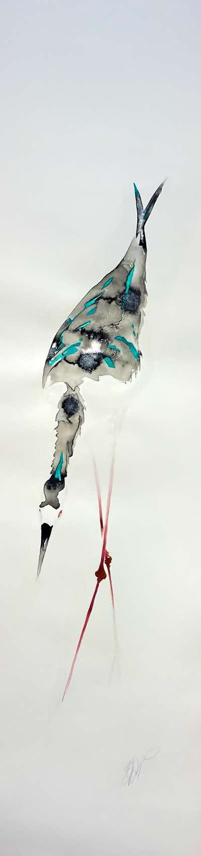 Eilbhe Donovan -Beautiful Verticality - ink & pencil on paper - 145 x 40 cm - €2900