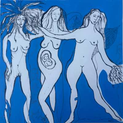 Hammond Journeaux - The Revelation of the Mythical Self - mixed media on Fabriano - 40 x 40 cm - €800