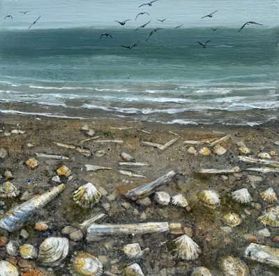 Janet Murran - In the dance of young waves - acrylic on board - 20 x 20 cm - €650