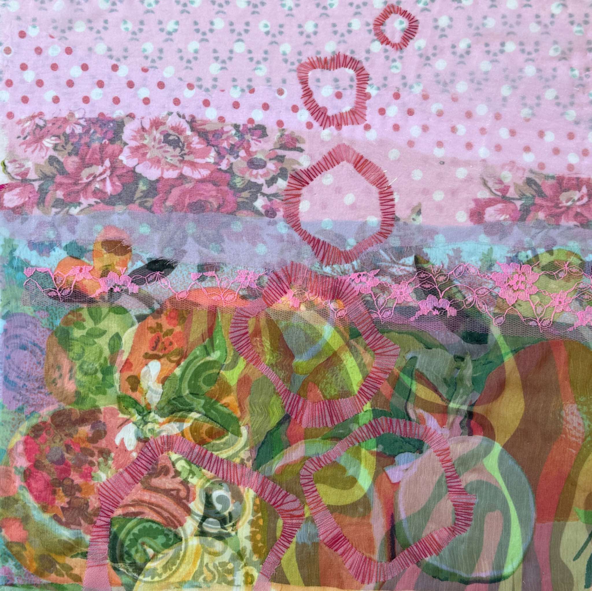 Julia Zagar - Where the Sun Begins - textiles - 50 cx 50 cm - €385