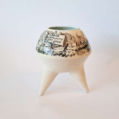 Eve & Brian Lalor - Kilbride and the Dragon - handpainted stoneware - €220