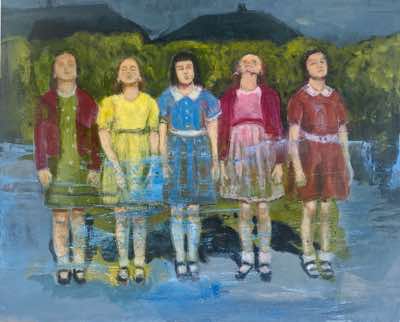 Mary Galvin - Stargazers - acrylic on wooden panel - 25 x 20 cm -#75