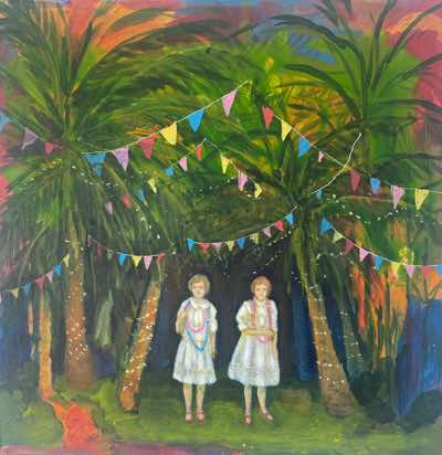 Mary Galvin - The Sunday Sisters - mixed media on wooden panel -40 x 40 cm -TBA