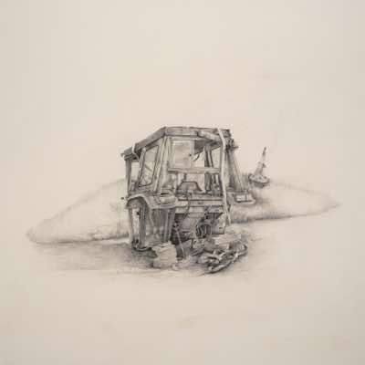 Johanna O'Connor - Off Road - clutch pencil & watercolour - 80 x 80 cm - €1800