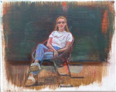 Oonagh Hurley - Papasan - acrylic and oil bar on canvas - 20 x 25 cm - €500