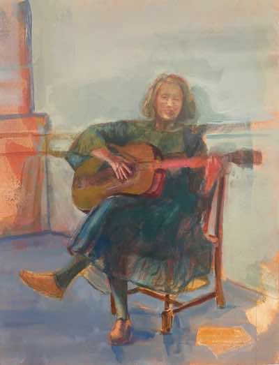 Oonagh Hurley - The Storyteller - acrylic and oil bar on canvas - 45 x 35 cm - €700