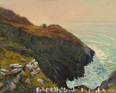 Patricia Bevan - Skirting the Precipice, Sheepshead - pastel on board - 40 x 50 cm - €1140