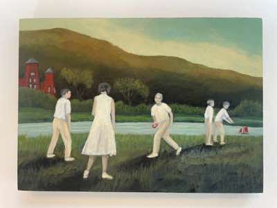 Penny Dixey - Game - acrylic on panel - 21x15cm - €350