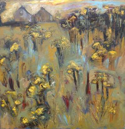 Christine Thery - Ragwort Gold - Oil on canvas - 100 x 100 cm - €3,300