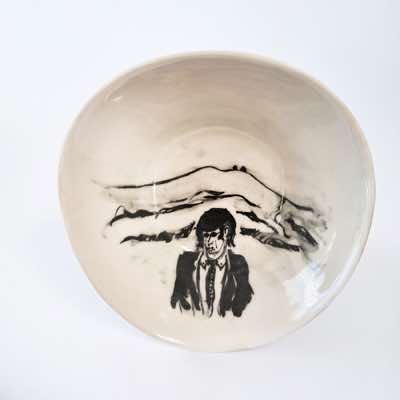 Eve & Brian Lalor - Under a Hill - handpainted stoneware tripod base - €220