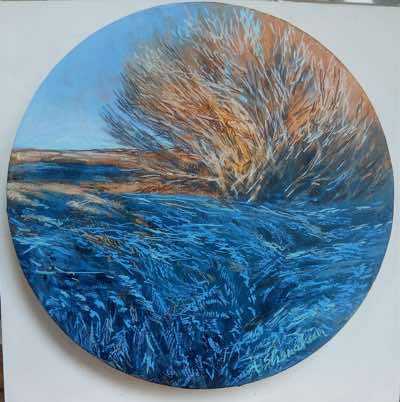 Angie Shanahan - A Hard Frost - acrylic on canvas - 26 x 26 cm - €675