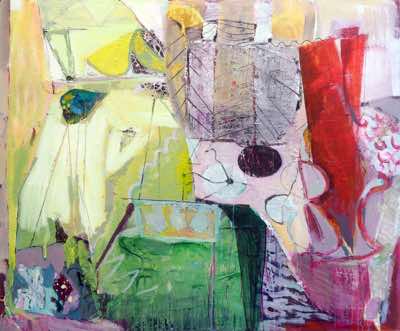 Catherine Weld - In the Theatre of a Garden - mixed media on canvas - 100 x 120 cm - €1700