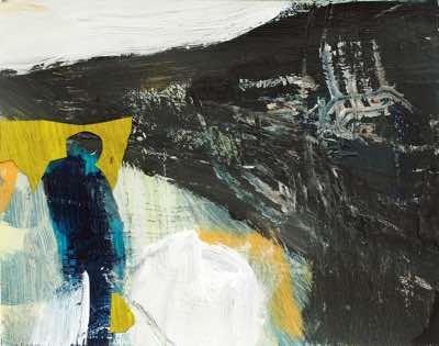 Catherine Weld - On the Beach - mixed media on paper- 20 x24cm - €200
