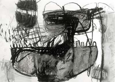 Catherine Weld - Ship to Shore - charcoal on paper - 37 x 49 cm - €180