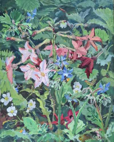 Damaris Lysaght - Pollinator Friendly - oil on canvas on panel 25 x 20 cm - €485