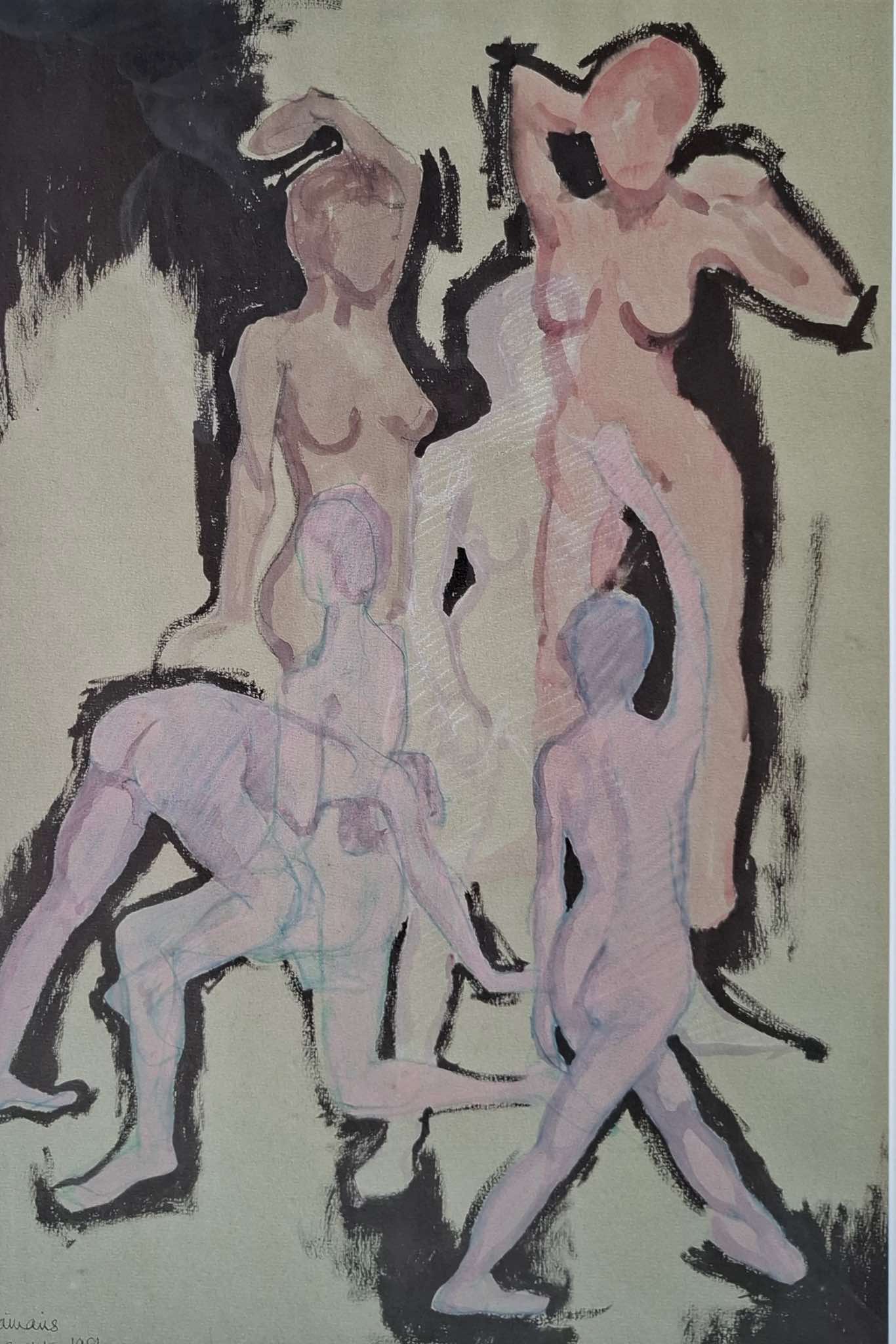 Damaris Lysaght - Quick Poses II - mixed media on paper - 48x32 - €325