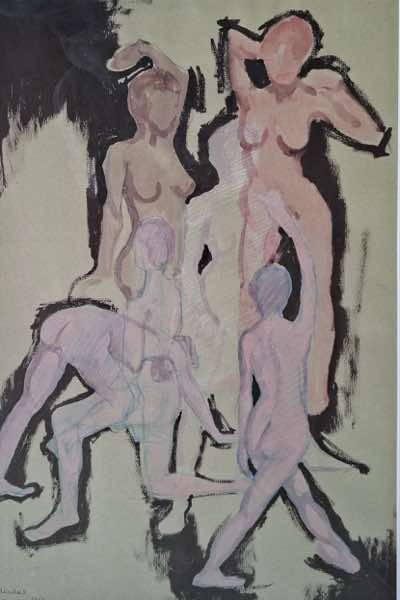 Damaris Lysaght - Quick Poses II - mixed media on paper - 48x32 - €325