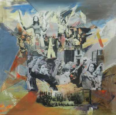 Dick Richards - Solidarity- mixed media on canvas - 40 x 40 cm - €375
