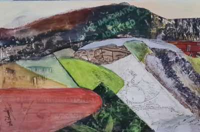 Dick Richards - Patchwork Landscape 1 - 20x30cm - €220