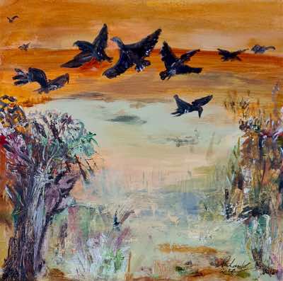 Dick Richards - Raven Sunset  - 30x30cm - €270