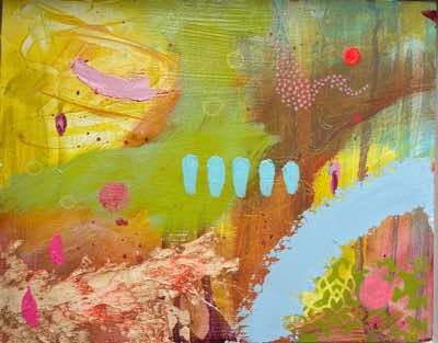Helen O'Keeffe - The Day flies by  - oil on board - 25 x 50 cm - €450